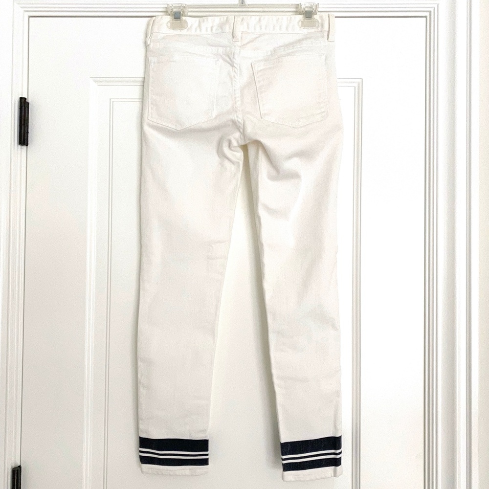 J Crew Grosgrain Striped Hem Skinny Jeans - 26 - Picture 4 of 8